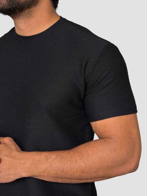 CAMISETA SORRENTO CANELADA PRETA ZIGMA