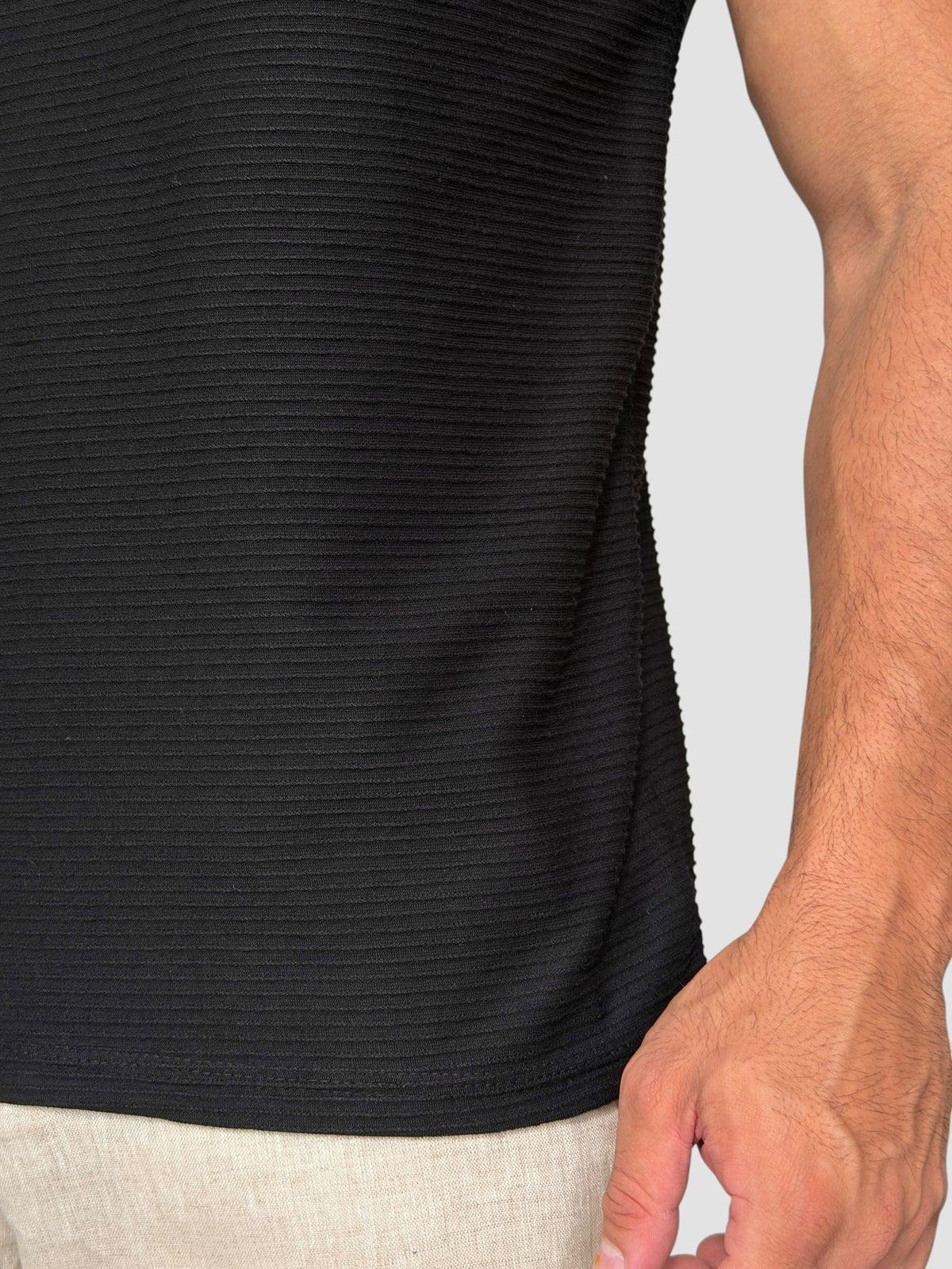 CAMISETA SORRENTO CANELADA PRETA ZIGMA