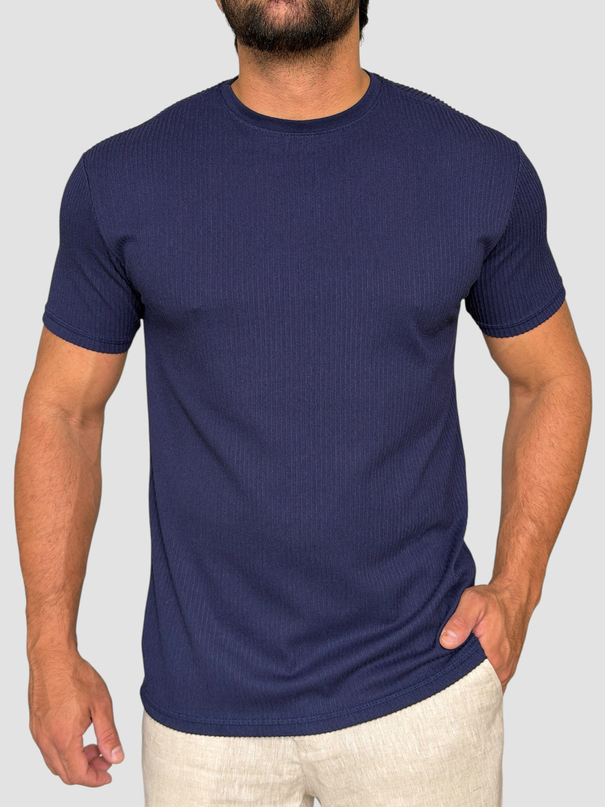 CAMISETA RAVELLO CANELADA CAQUI ZIGMA