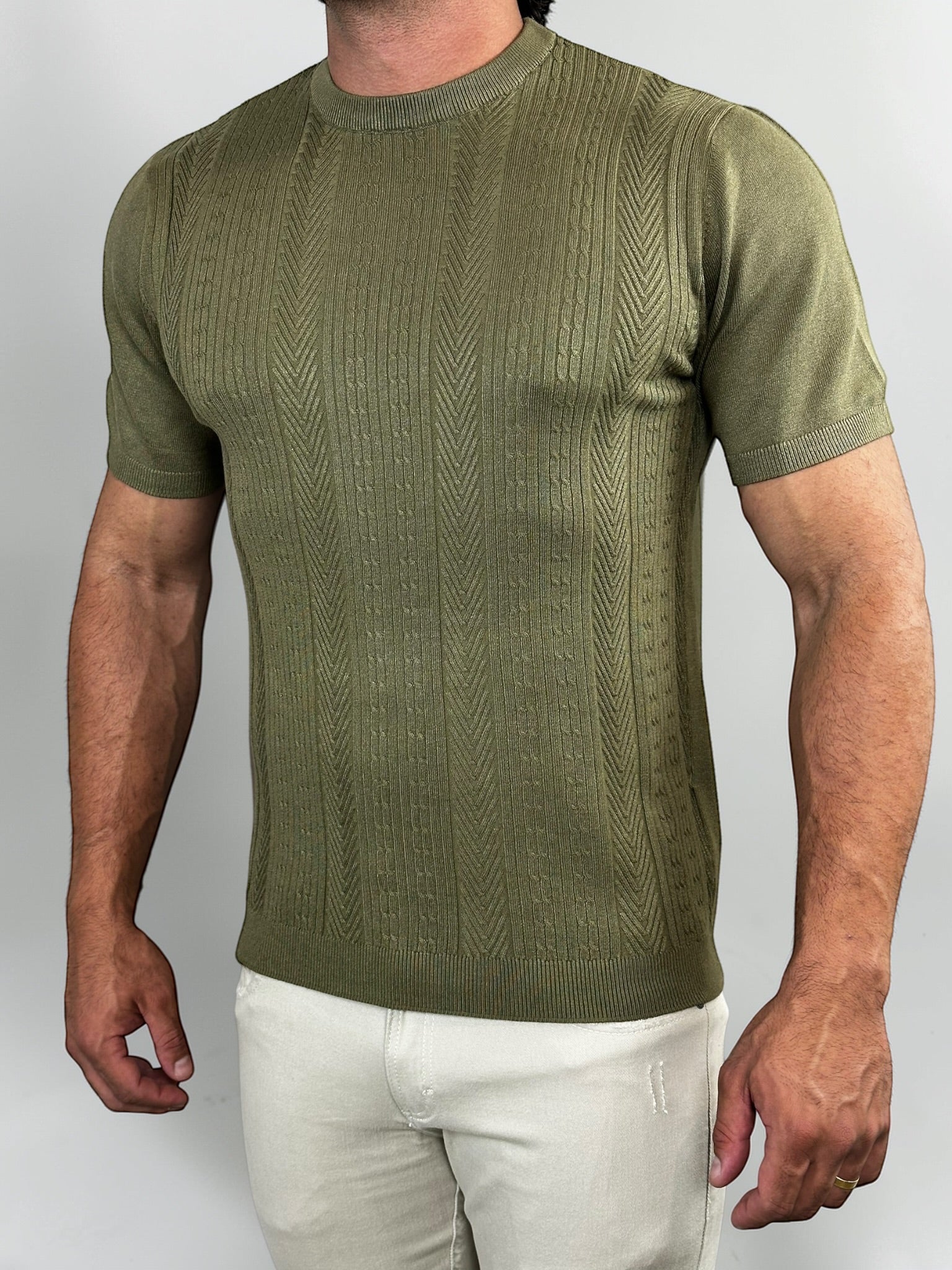 CAMISETA TRICOT MAJESTIC VERDE OLIVA  ZIGMA