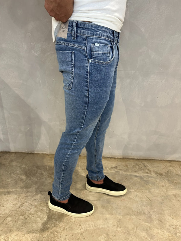CALCA JEANS SLIM JOHN AZUL CLARO URBO