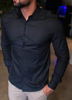 CAMISA SOCIAL M/L EGYPT ELEGANCE PRETA URBO