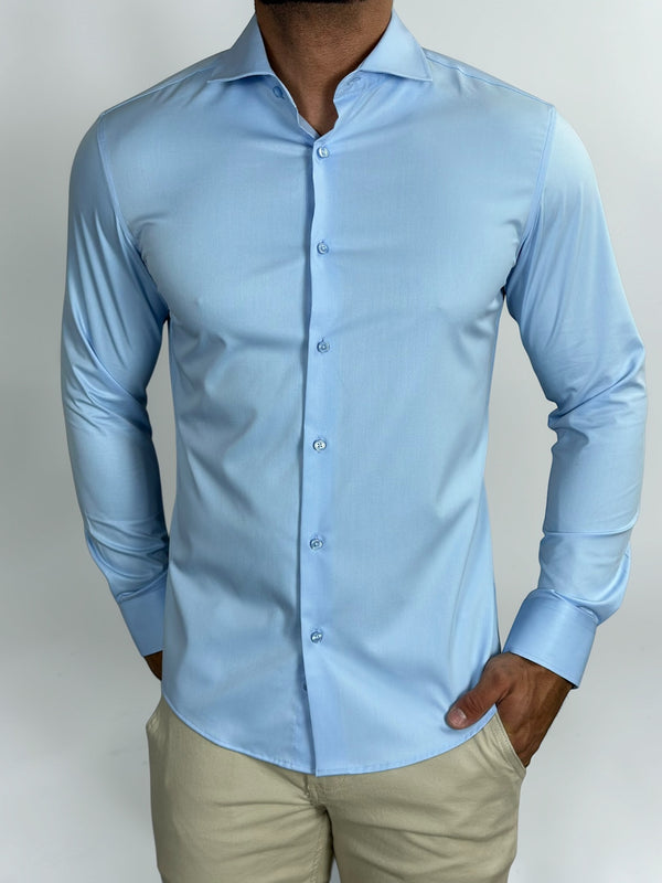 CAMISA M/L TECHMODAL SLIM FIT AZUL CEU ZIGMA