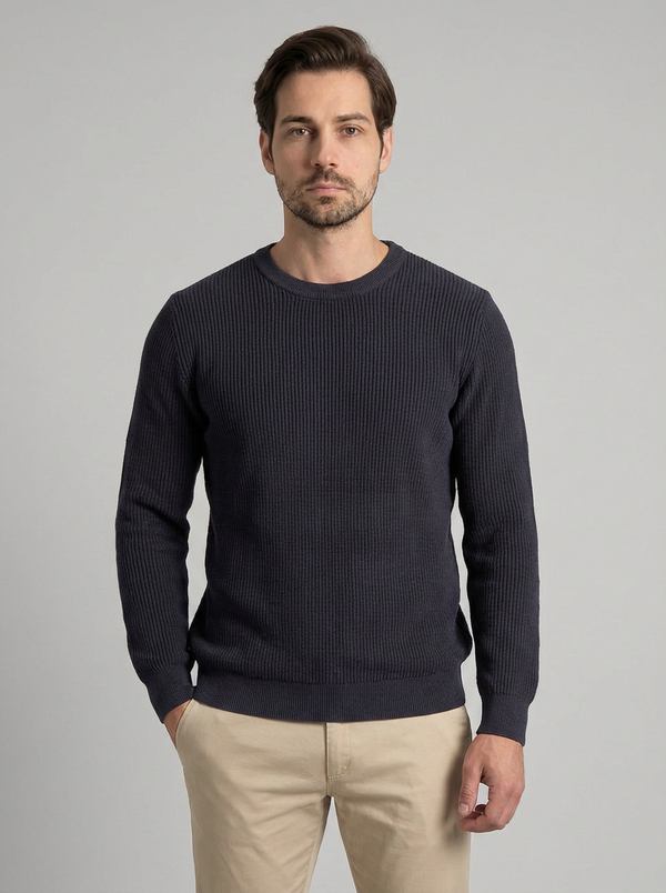 SUETER TRICO TEXTURE AZUL MARINHO ZIGMA
