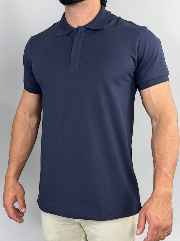 GOLA POLO PIQUET ALGODAO EGIPCIO AZUL URBO