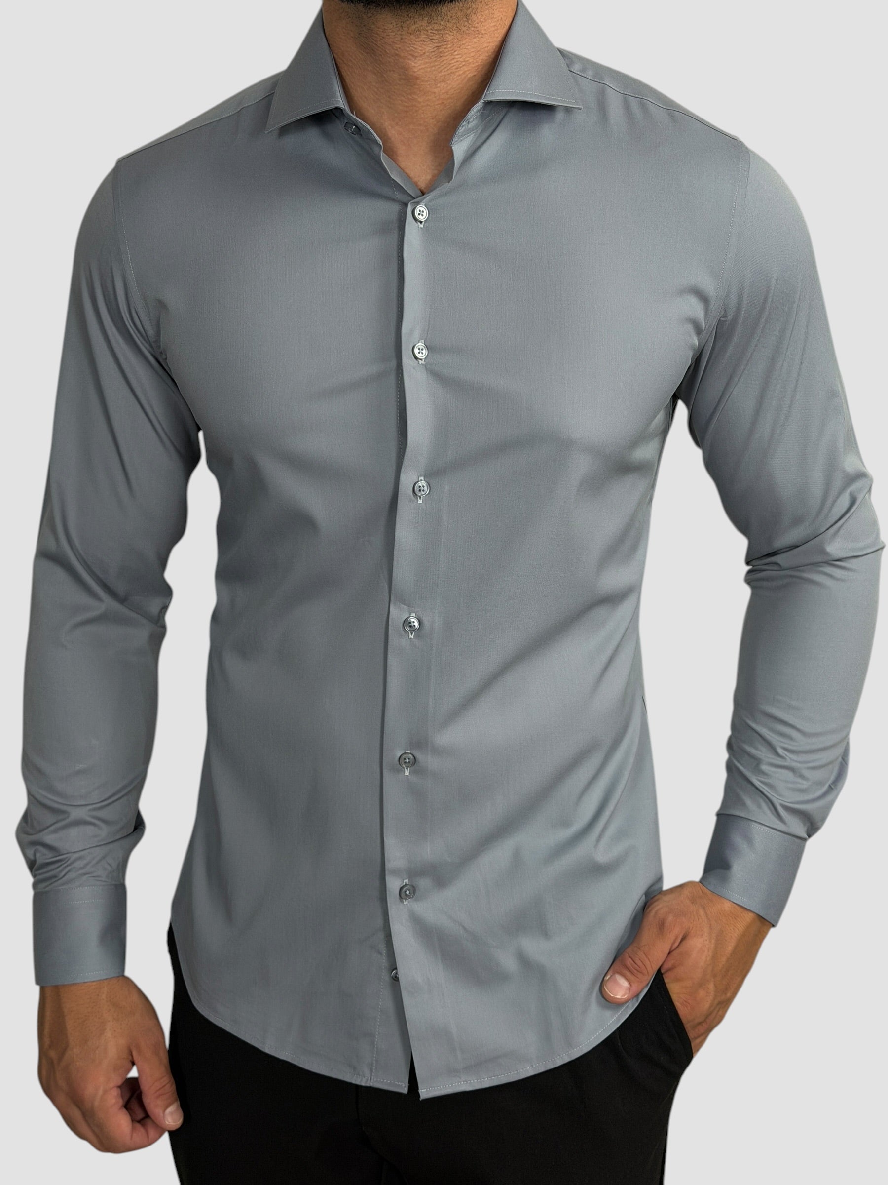 CAMISA SOCIAL M/L FIBRA DE BAMBU SLIM FIT GRAFITE ZIGMA