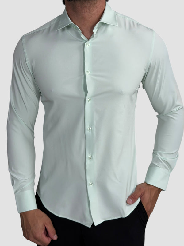 CAMISA M/L TECH SLIM FIT VERDE CLARO ZIGMA
