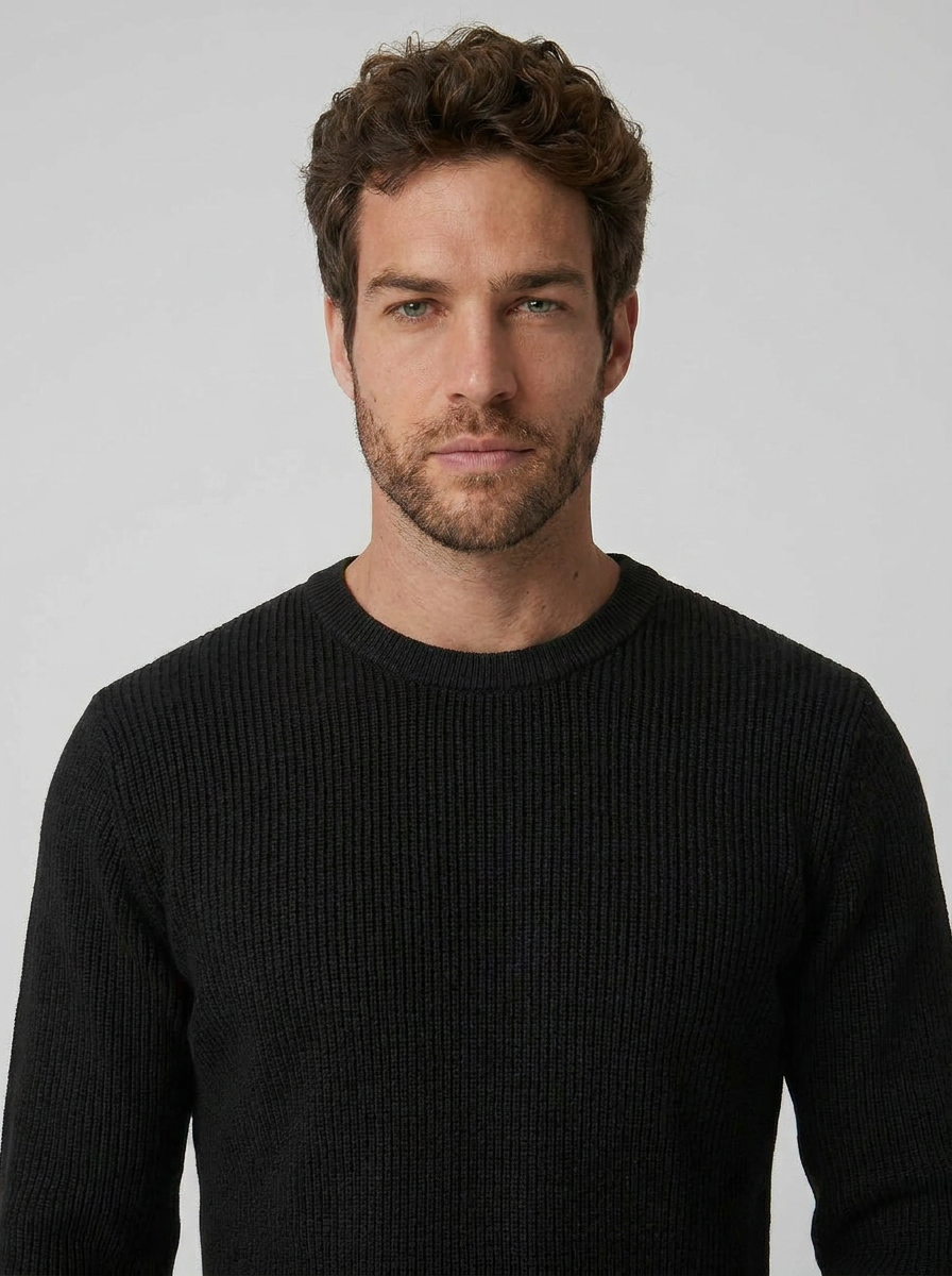 SUETER TRICO TEXTURE PRETO ZIGMA