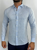 CAMISA M/L LINHO PREMIUM AZUL ZIGMA