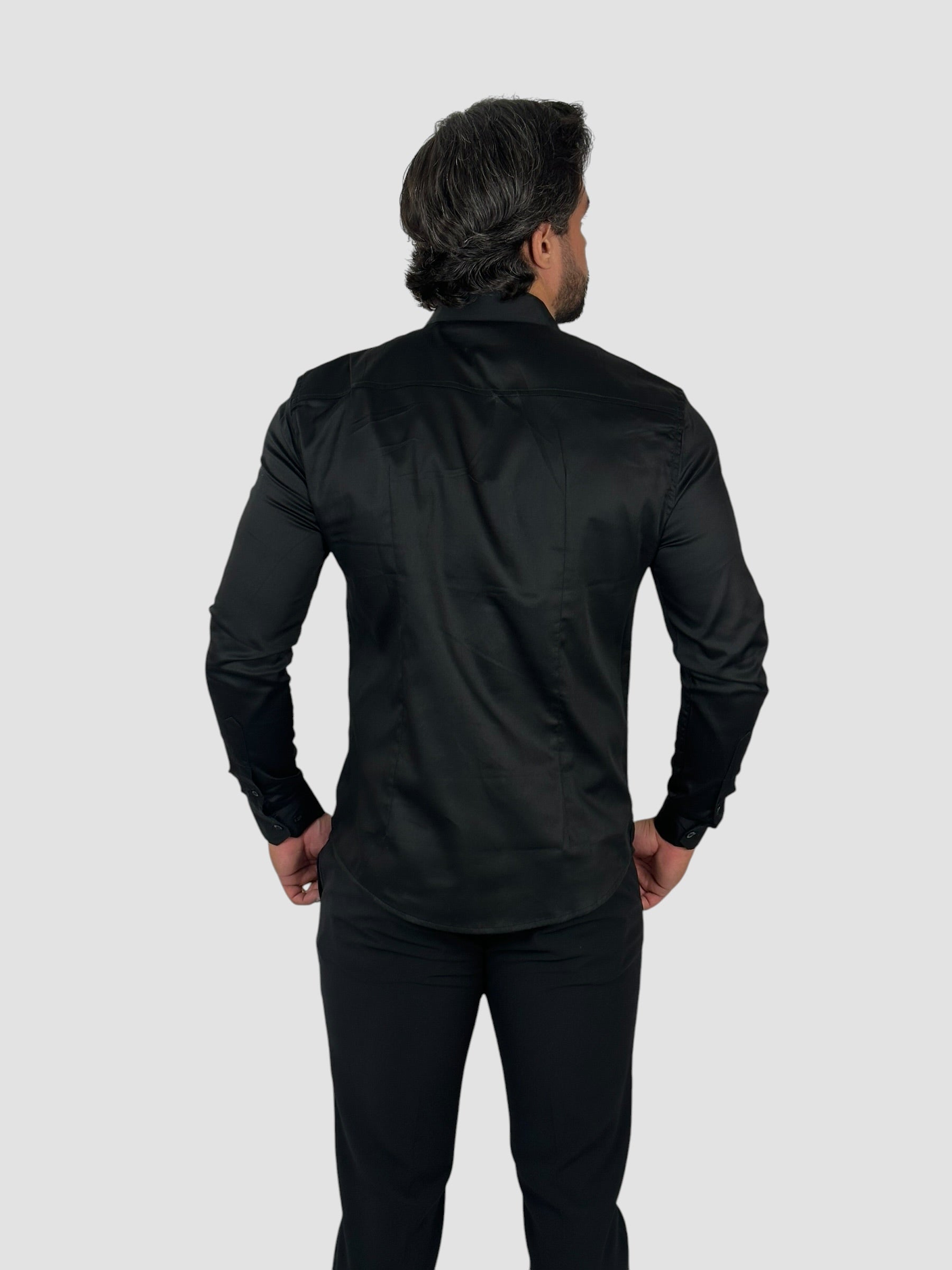 CAMISA MANGA LONGA PREMIUM ALGODAO 60 FIOS PRETO URBO
