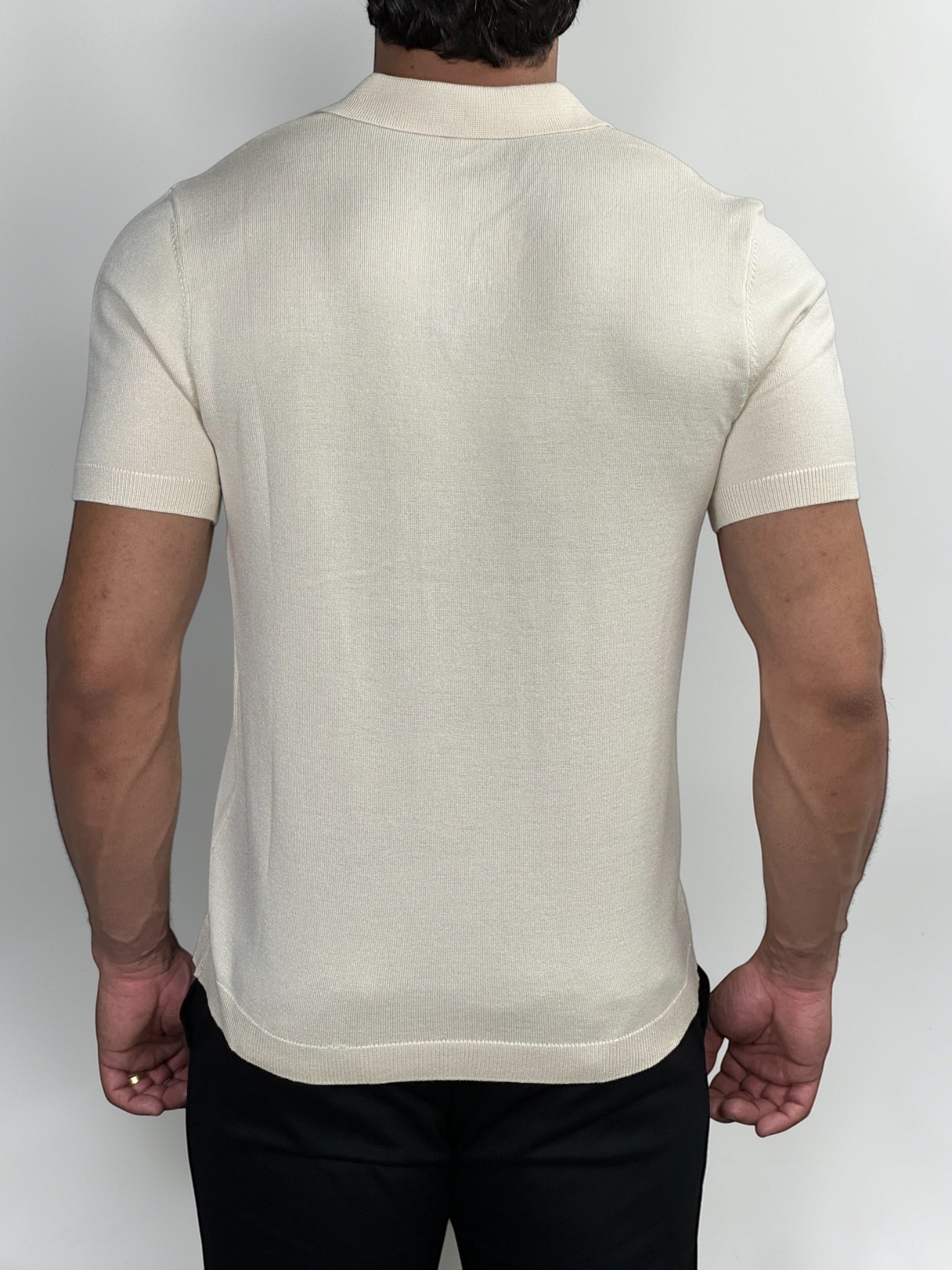 POLO V TRICOT VELLUTO AREIA ZIGMA