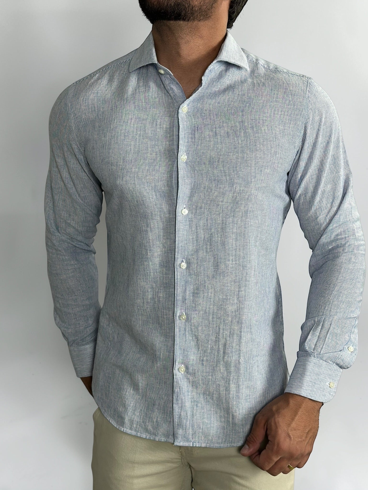 CAMISA M/L LINHO RIVIERA AZZURRA ZIGMA