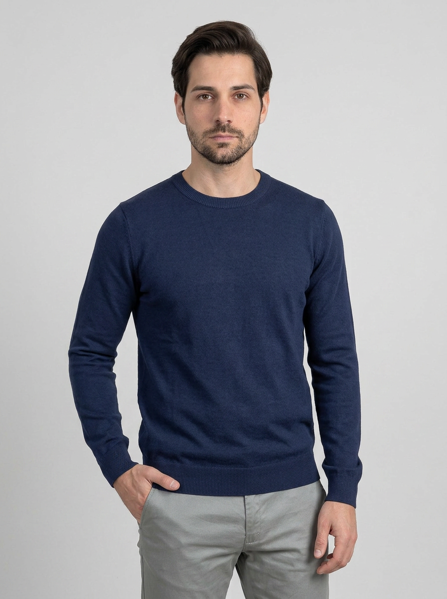 SUÉTER ESSENTIAL GOLA REDONDA AZUL MARINHO ZIGMA