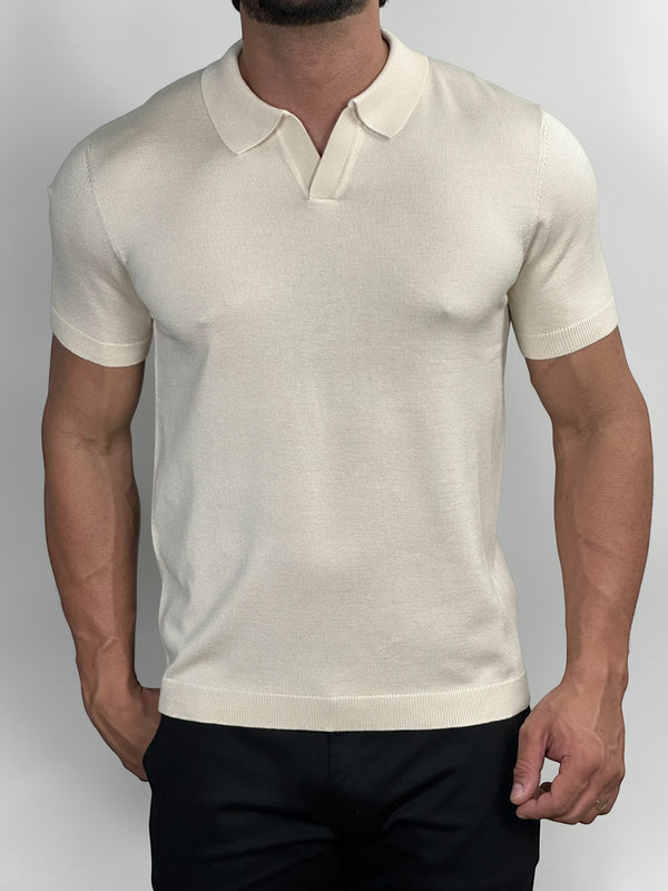 POLO V TRICOT VELLUTO AREIA ZIGMA