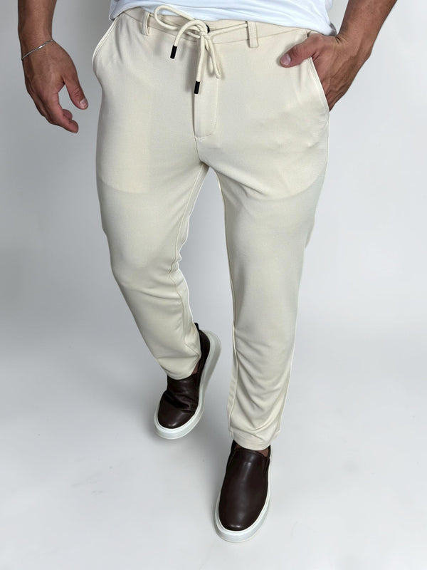 CALÇA ALF FIRENZE STRECH C/CADARÇO CREME ZIGMA