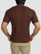 CAMISETA TRICO TEXTURE MARROM ZIGMA