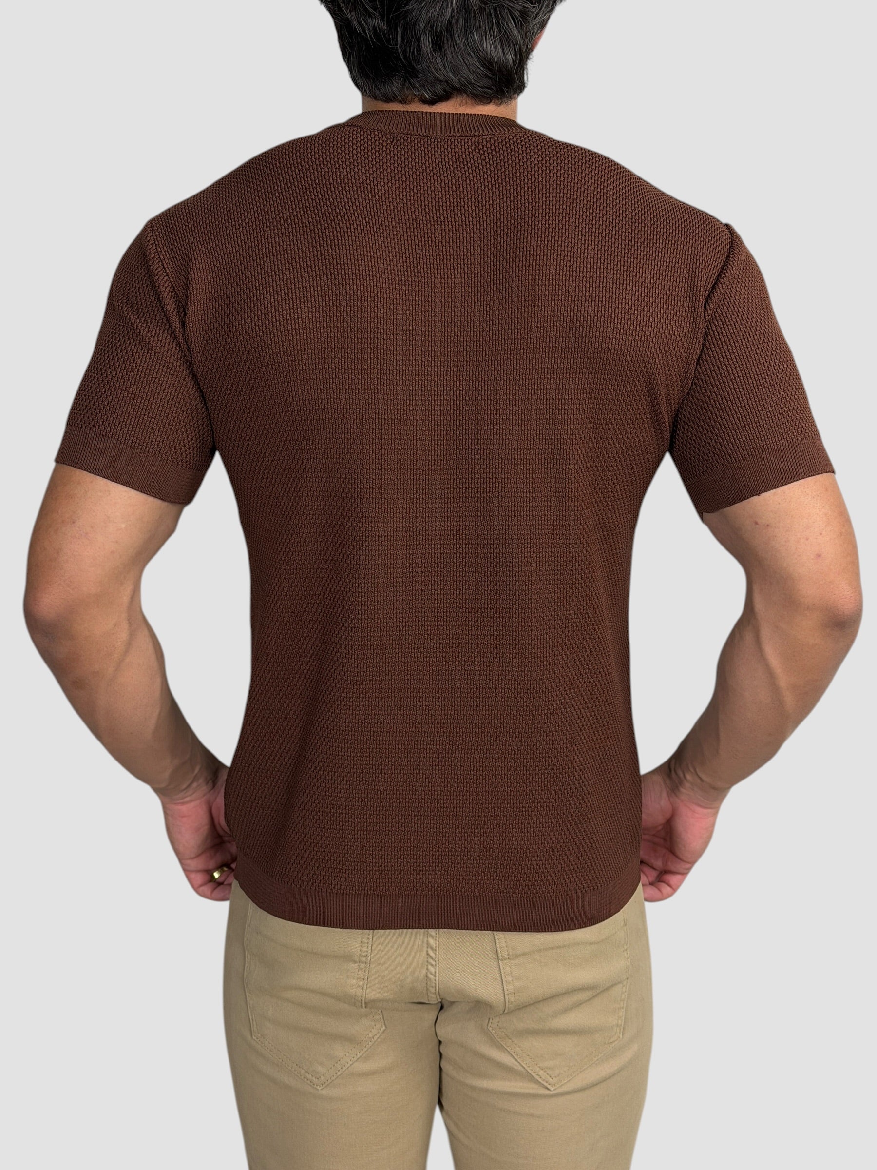 CAMISETA TRICO TEXTURE MARROM ZIGMA