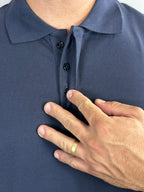 GOLA POLO PIQUET ALGODAO EGIPCIO AZUL URBO