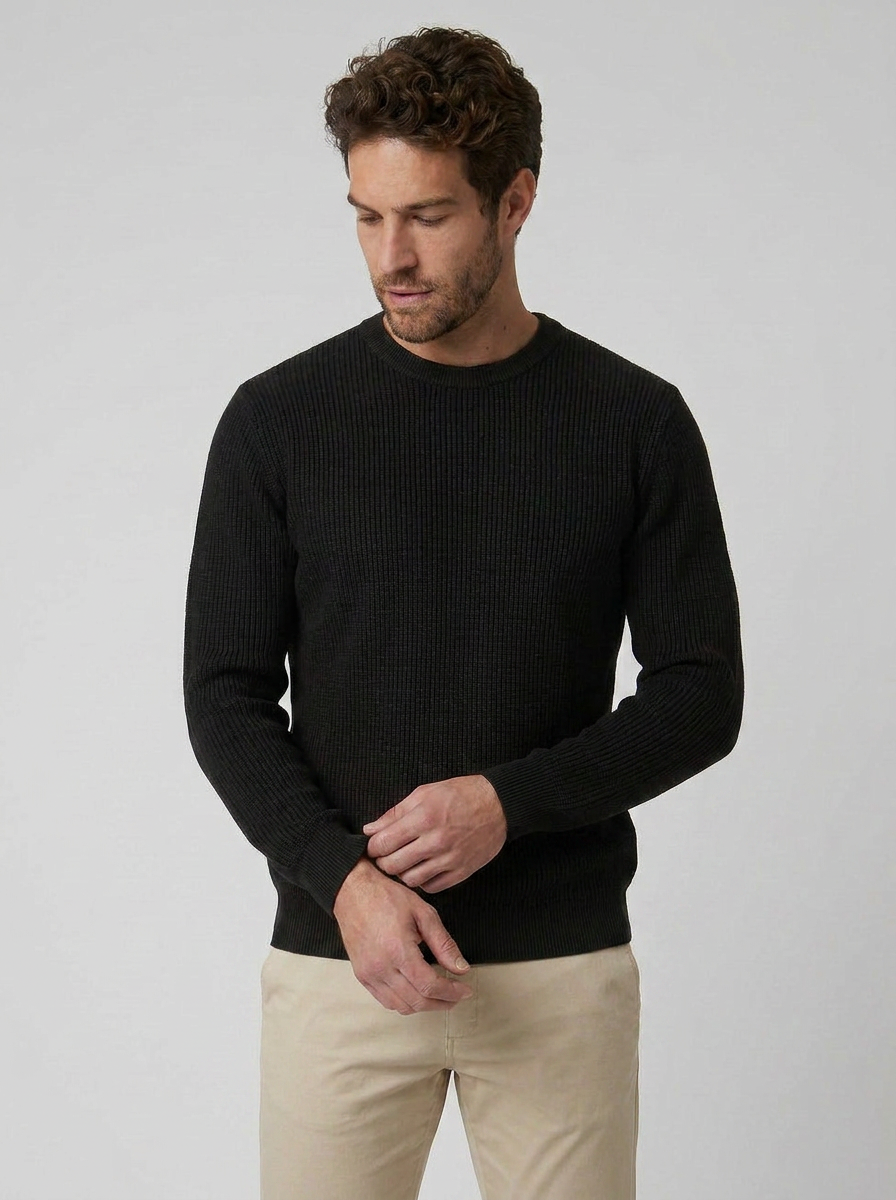SUETER TRICO TEXTURE PRETO ZIGMA