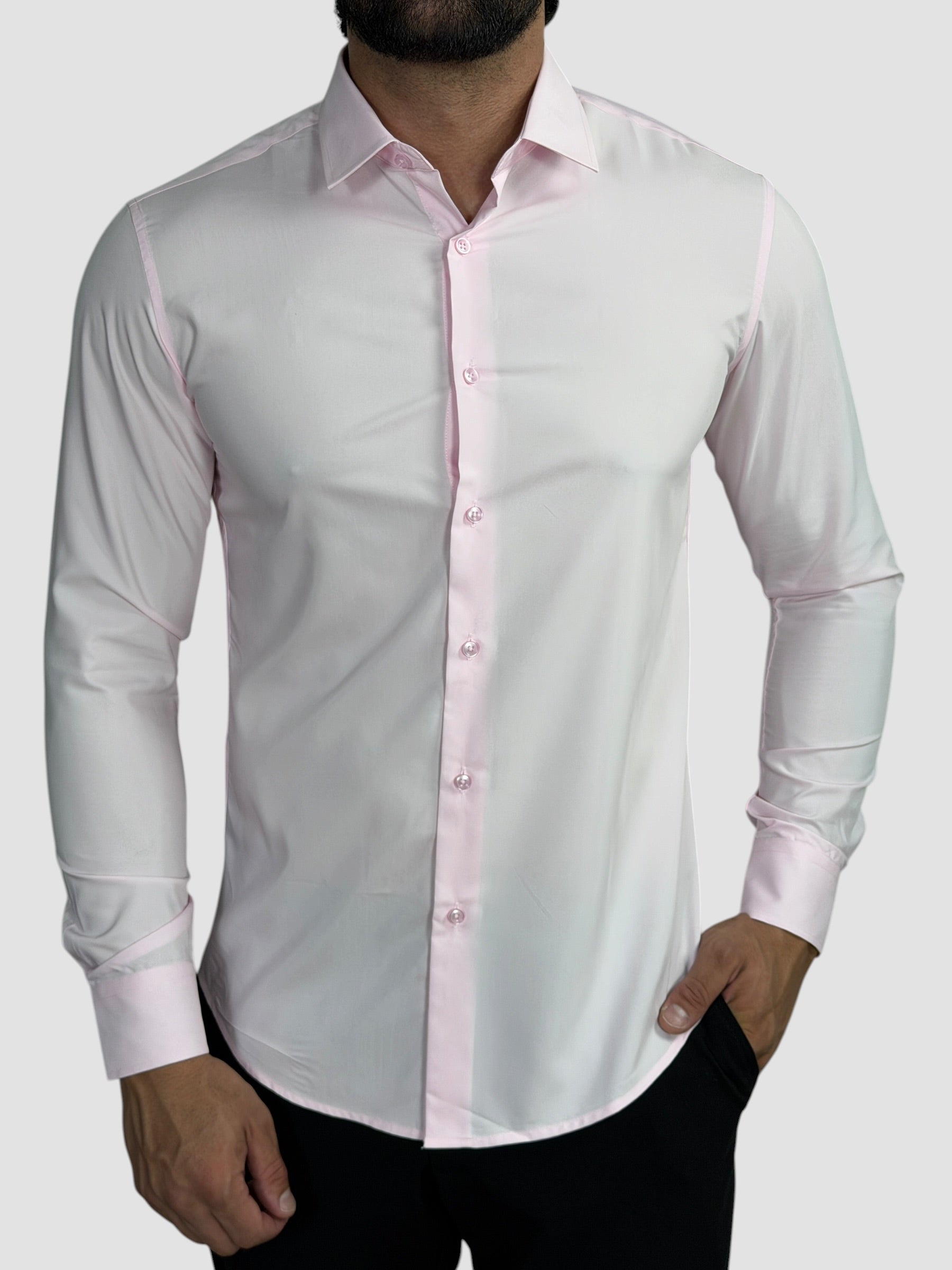 CAMISA M/L TECHMODAL SLIM FIT ROSA ZIGMA