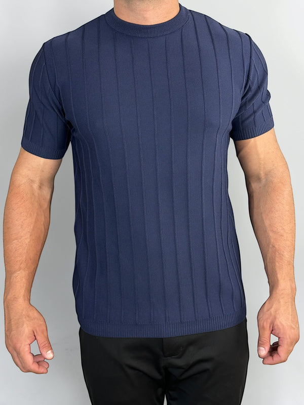 CAMISETA TRICOT RIVAGE AZUL MARINHO ZIGMA