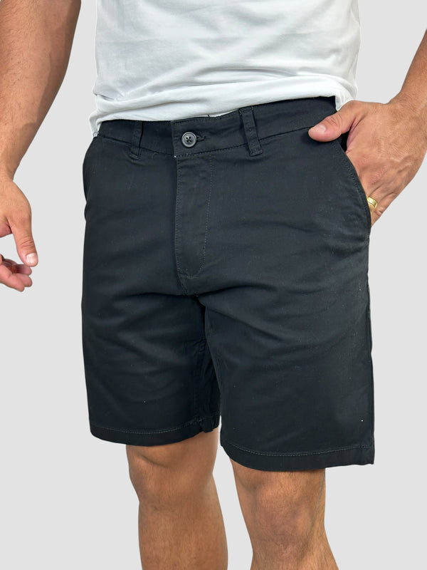 BERMUDA CHINO SARJA PRETA ZIGMA