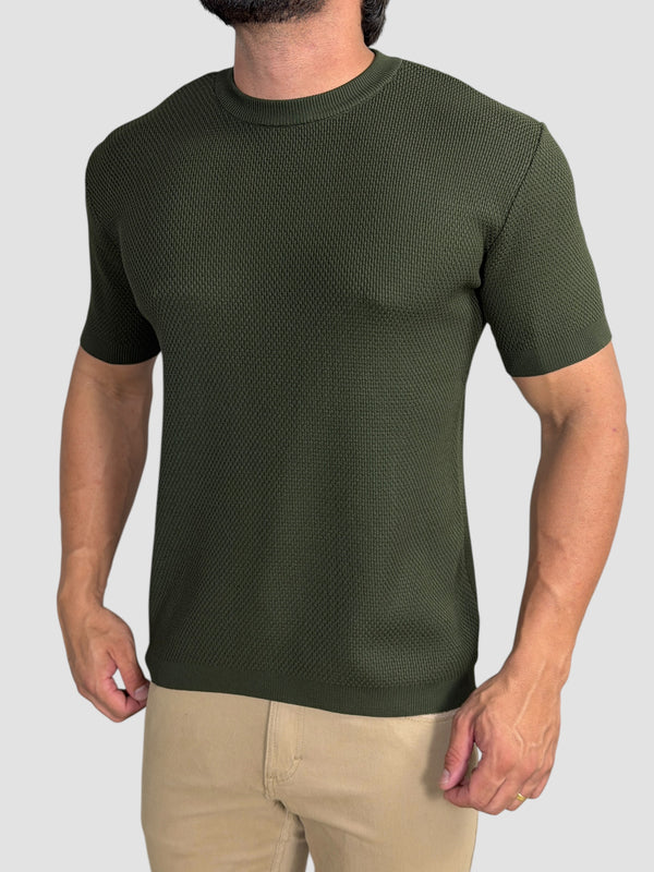 CAMISETA TRICO TEXTURE VERDE MILITAR ZIGMA