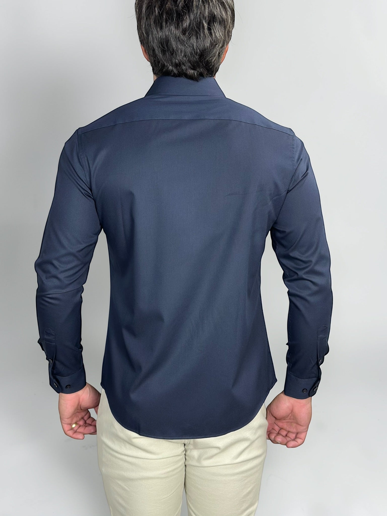 CAMISA M/L TECHMODAL REGULAR AZUL MARINHO ZIGMA