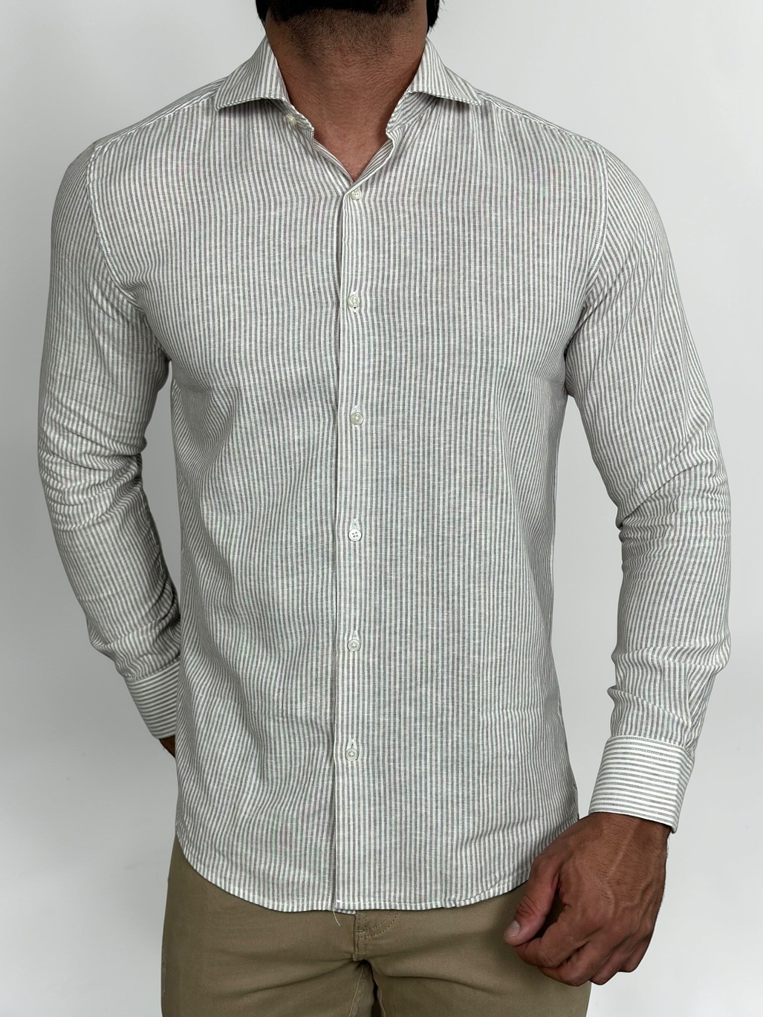 CAMISA M/L LINHO RIVIERA SABBIA ZIGMA