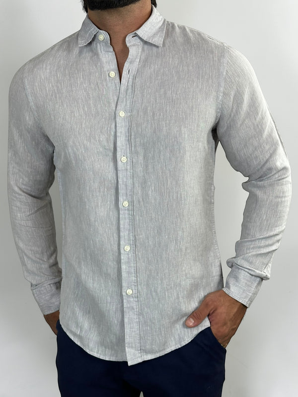 CAMISA M/L LINHO PREMIUM CINZA ZIGMA
