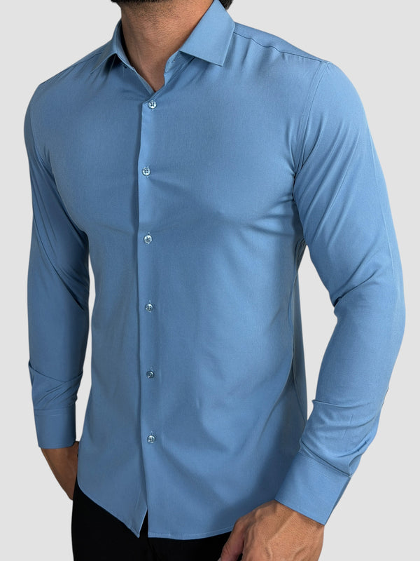 CAMISA M/L TECH SLIM FIT AZUL ZIGMA
