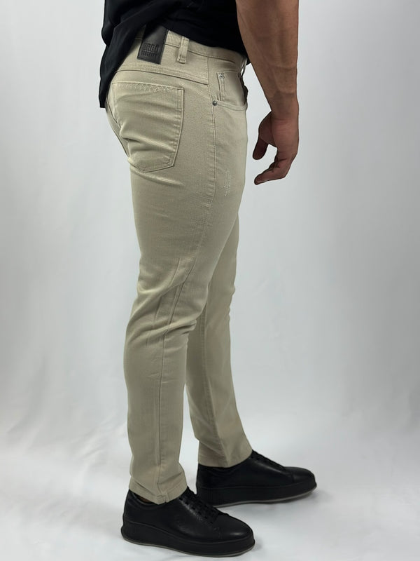 CALÇA SARJA TRADICIONAL BEGE URBO