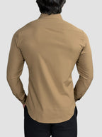 CAMISA M/L TECH SLIM FIT MARROM ZIGMA