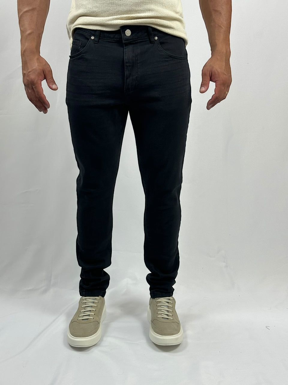 CALÇA MALONE STRECH SKINNY TOTAL BLACK DESTROY LEE
