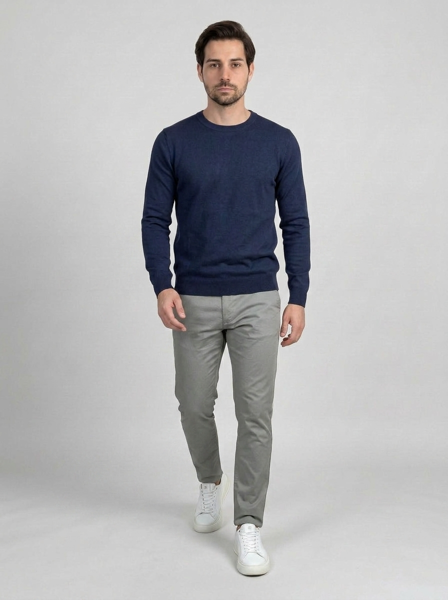 SUÉTER ESSENTIAL GOLA REDONDA AZUL MARINHO ZIGMA