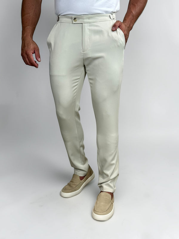 CALÇA ALF VIENA AJUSTE LATERAL AREIA ZIGMA