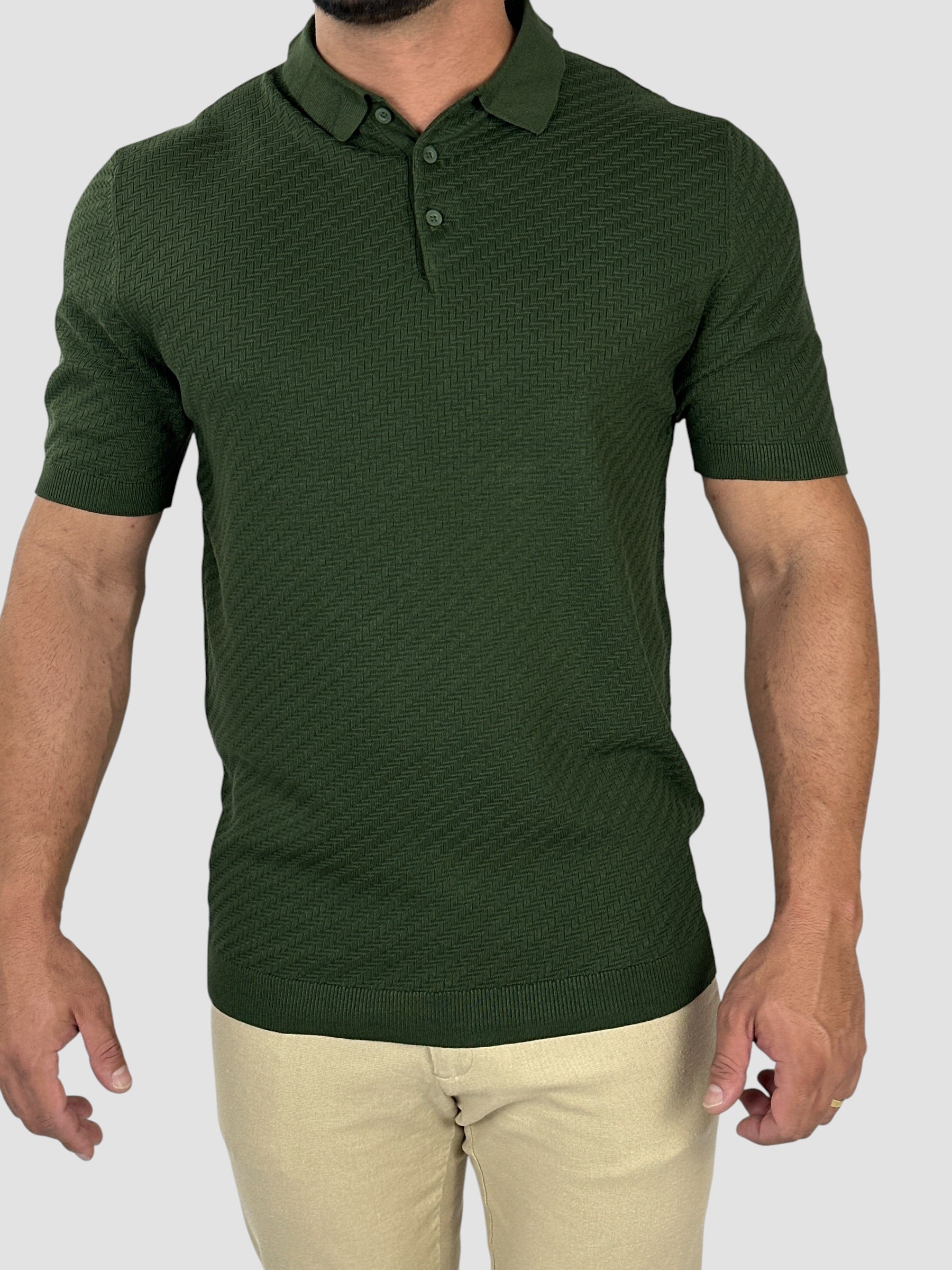 GOLA POLO TRAMA MILANO DARK GREEN ZIGMA