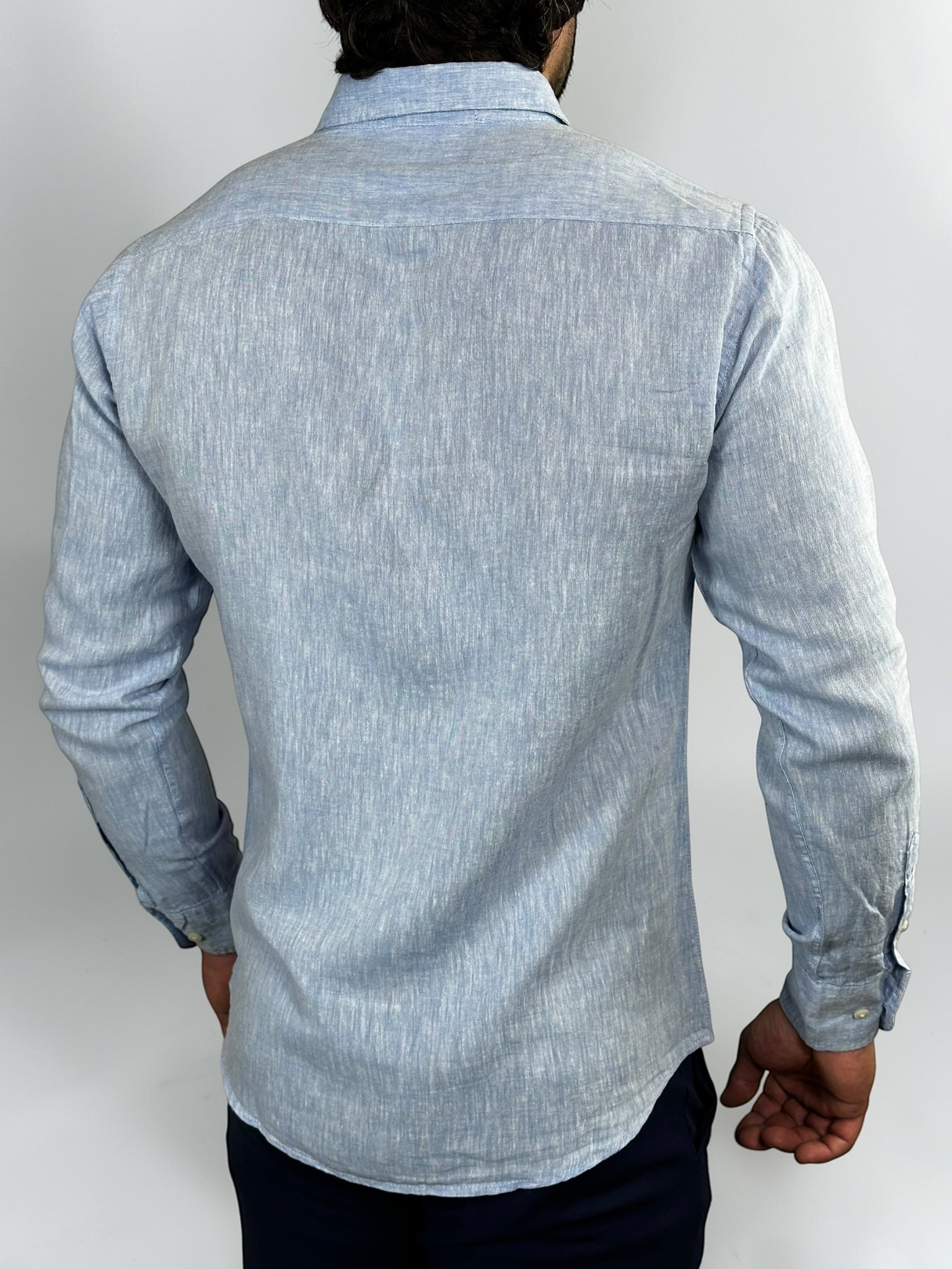 CAMISA M/L LINHO PREMIUM AZUL ZIGMA