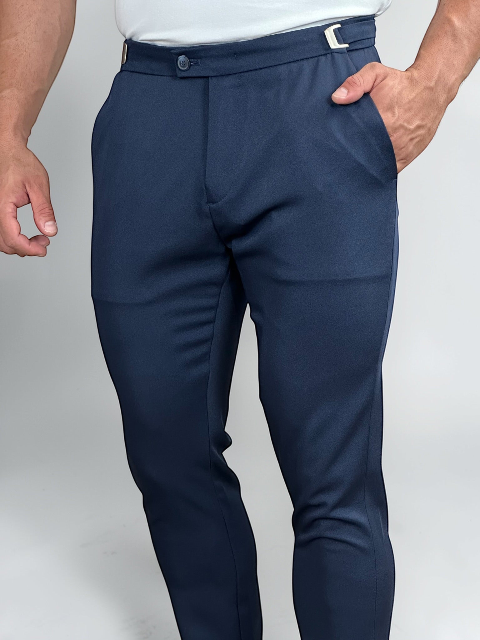 CALÇA ALF VIENA AJUSTE LATERAL MARINHO ZIGMA