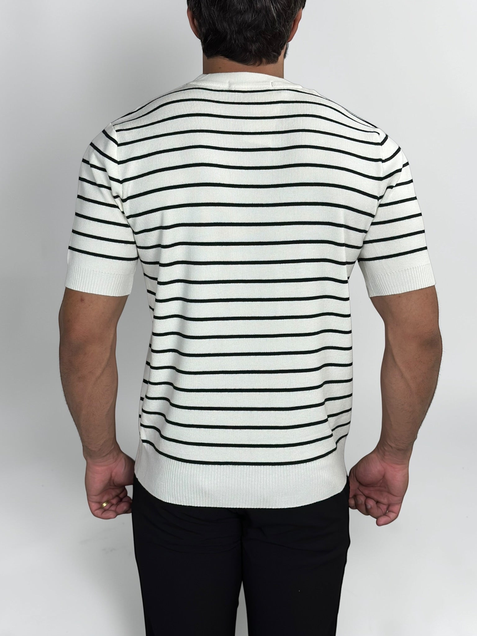 CAMISETA TRICOT LISTRADA PORTOFINO BRANCA ZIGMA