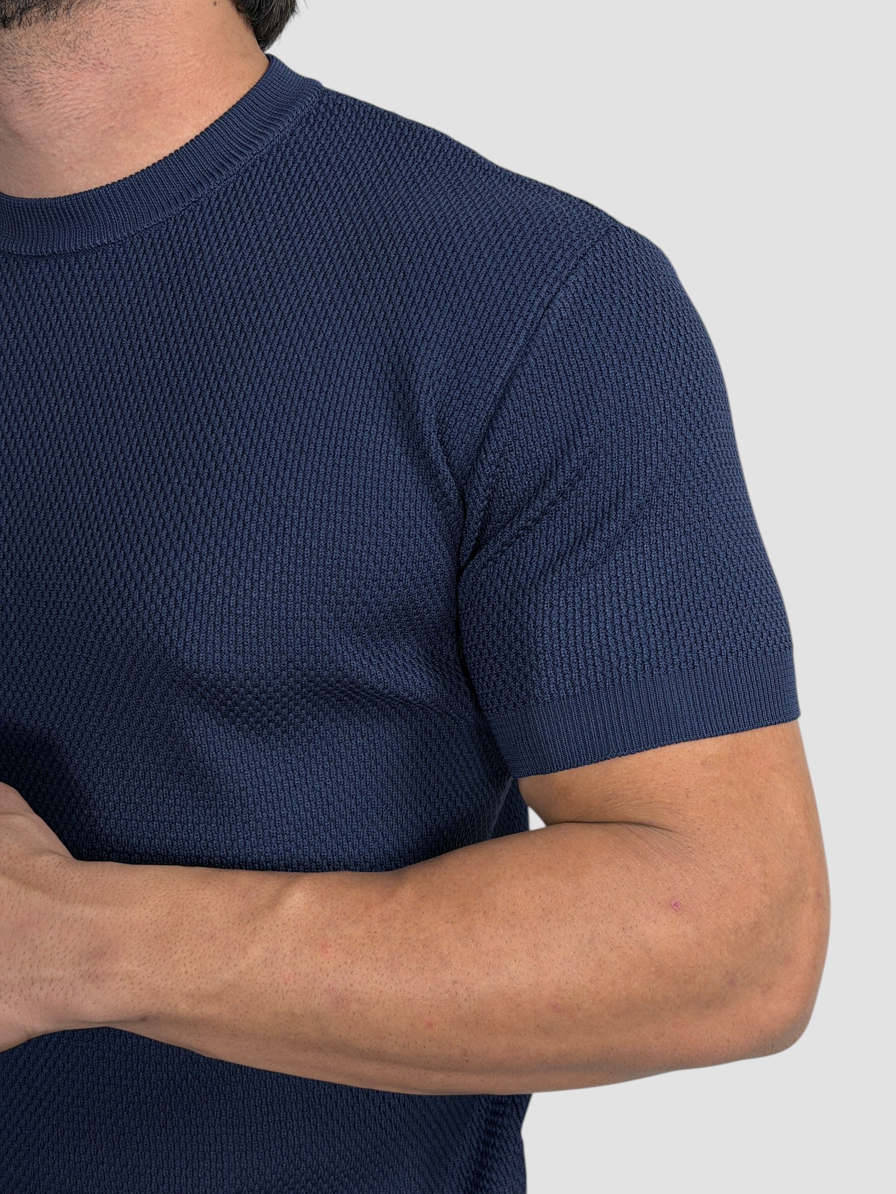 CAMISETA TRICO TEXTURE AZUL MARINHO ZIGMA
