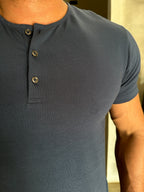 CAMISETA HENLEY EGYPT AZUL URBO