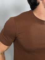 CAMISETA ESSENTIAL COTTON PREMIUM MARROM ZIGMA