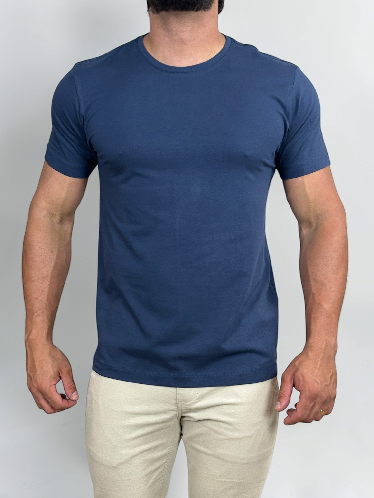 CAMISETA SMART ALGODAO EGIPCIO AZUL ZIGMA