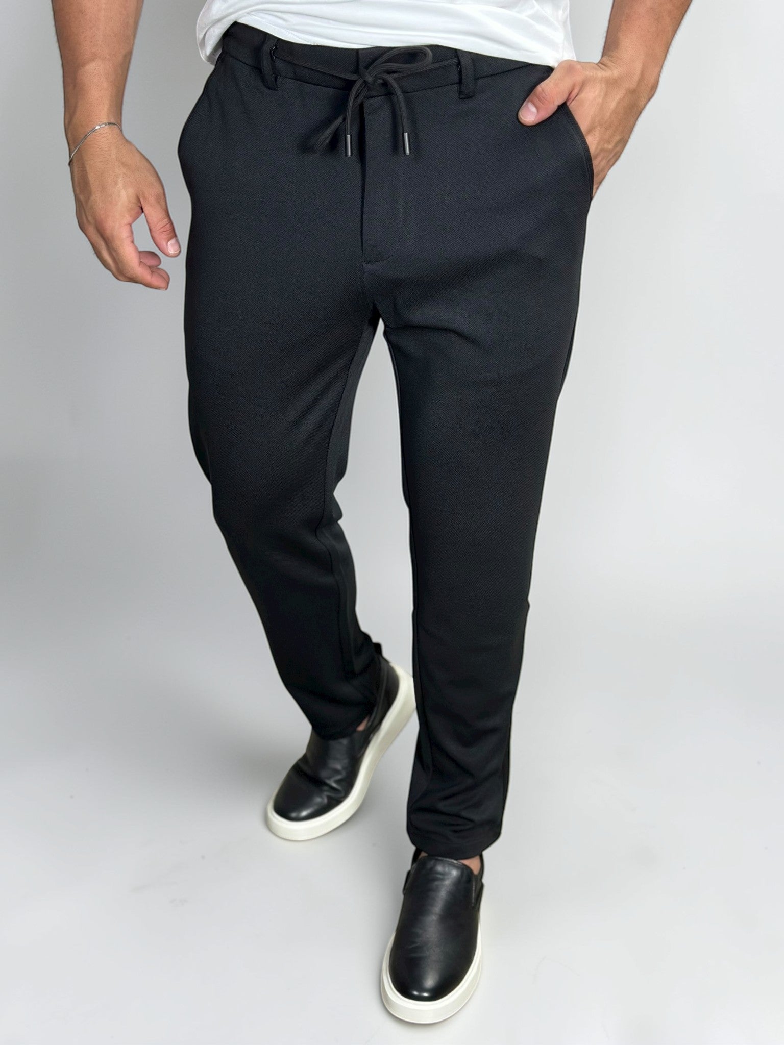 CALÇA ALF FIRENZE STRECH C/CADARÇO PRETA ZIGMA