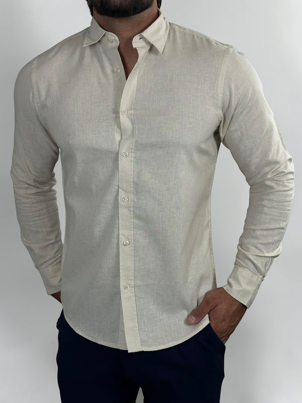 CAMISA M/L LINHO BLEND NATURAL ZIGMA