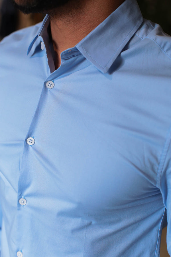 CAMISA SOCIAL M/L EGYPT ELEGANCE AZUL CLARO URBO