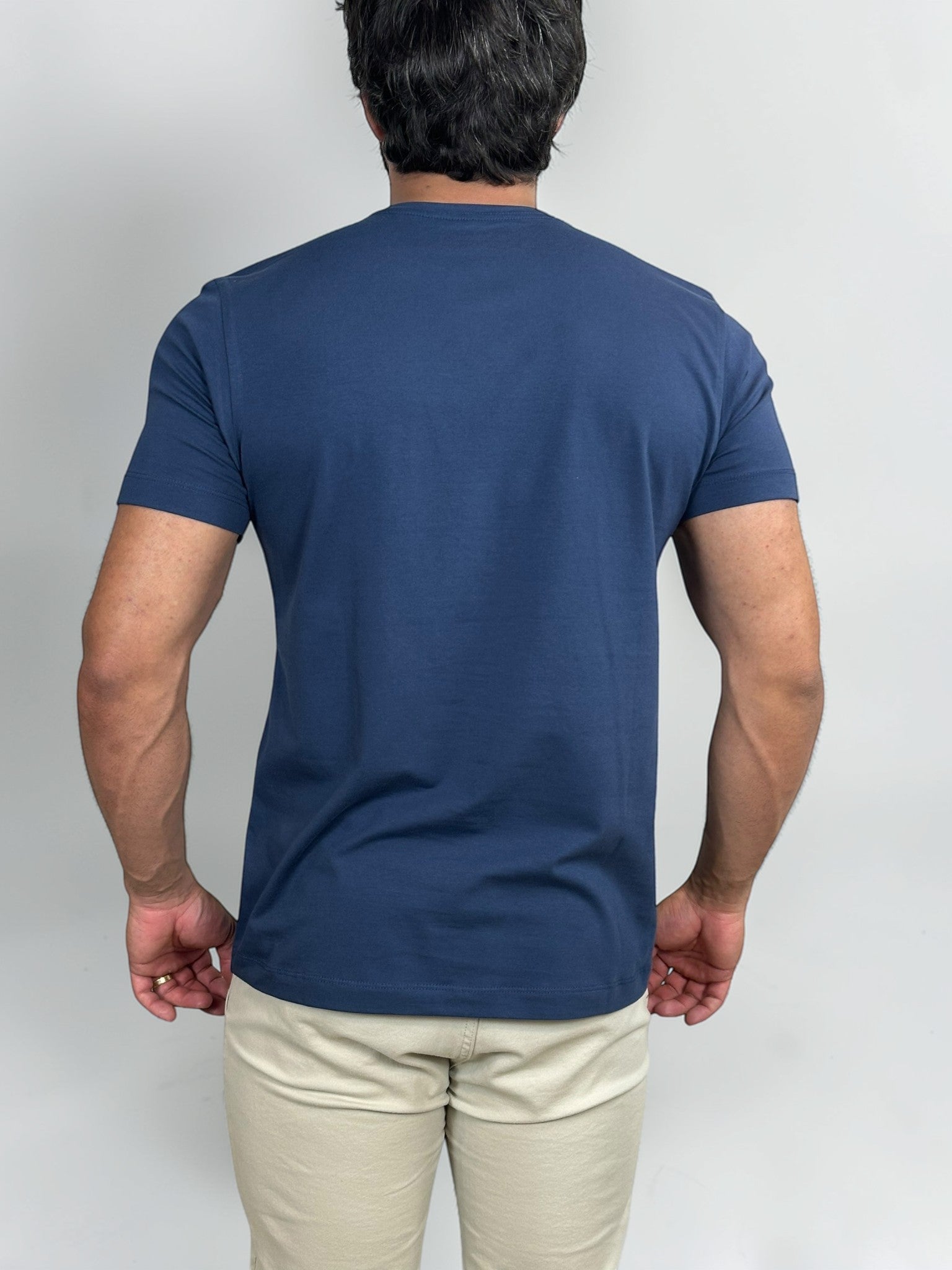 CAMISETA SMART ALGODAO EGIPCIO AZUL ZIGMA