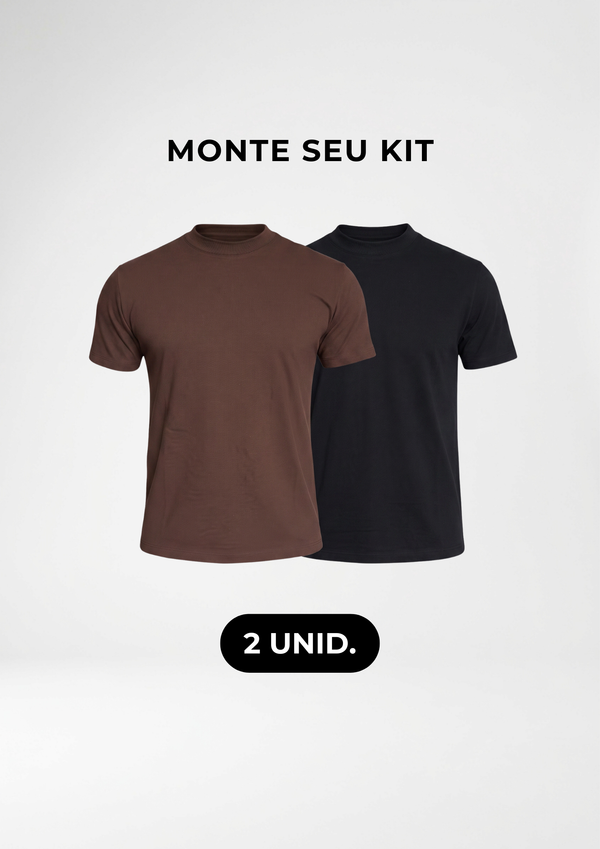 KIT 2 CAMISETAS PIQUET SIGNATURE GOLA MEDIA