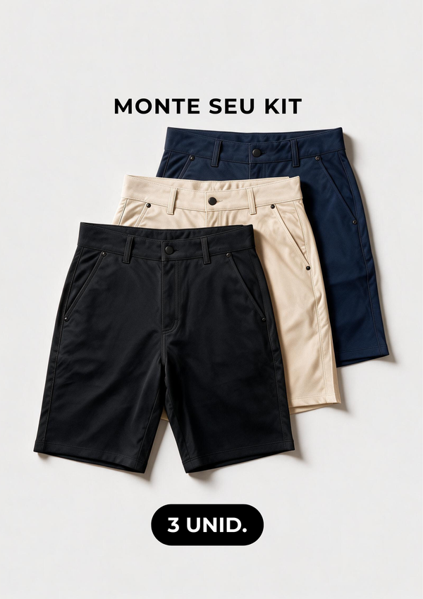 KIT 3 BERMUDAS PRIME TECH